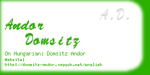 andor domsitz business card